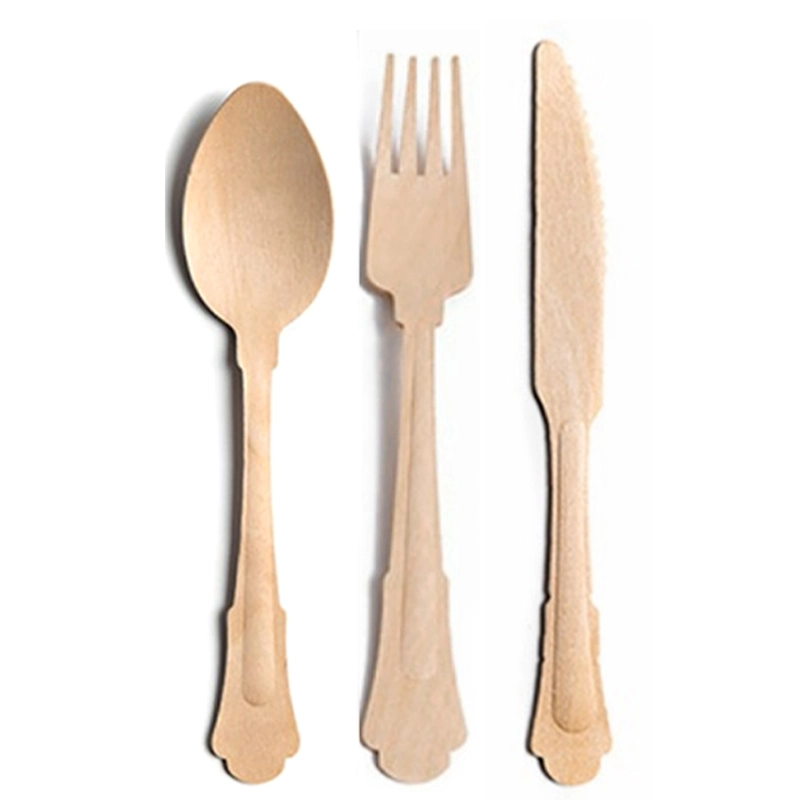 Disposable normal size wood cutlery
